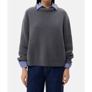 NEW TWP waffle thermal flat sweater in charcoal
